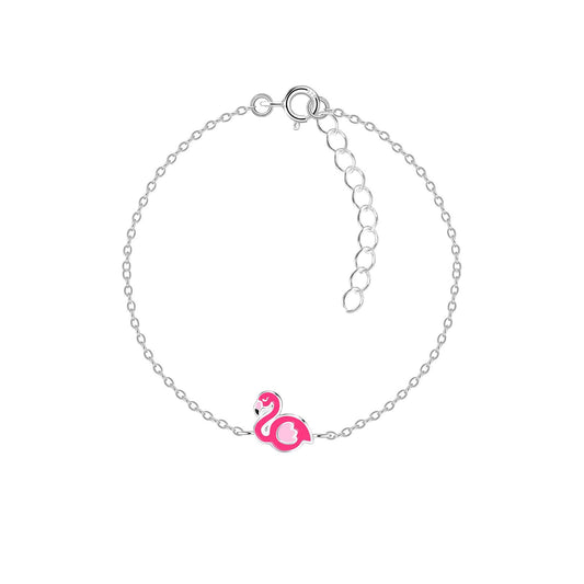 Kinder Armband Flamingo aus 925 Silber