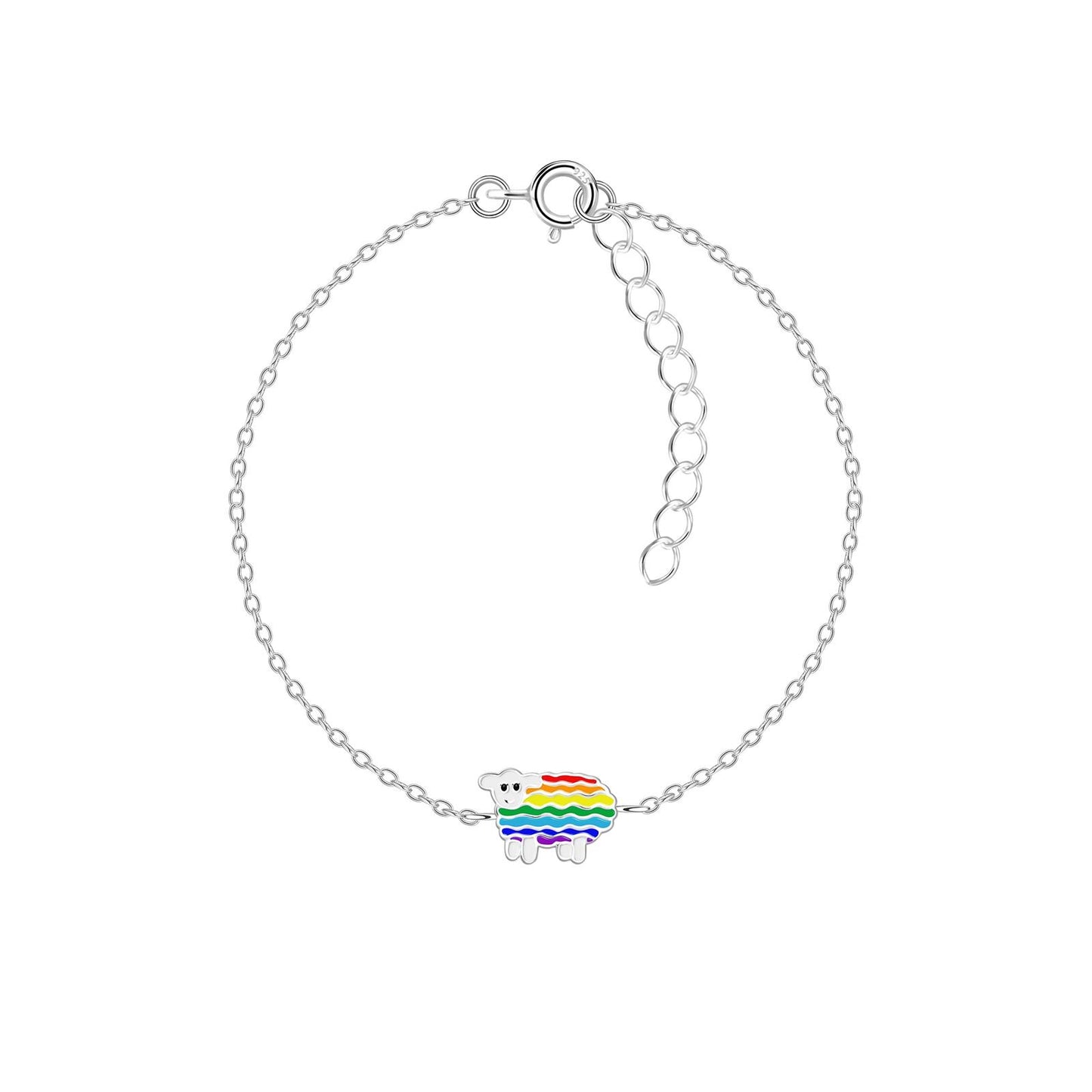 Kinder Armband Regenbogen Schaf aus 925 Silber