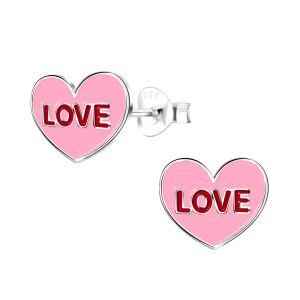 Mädchen Ohrringe Love Herz aus 925 Silber