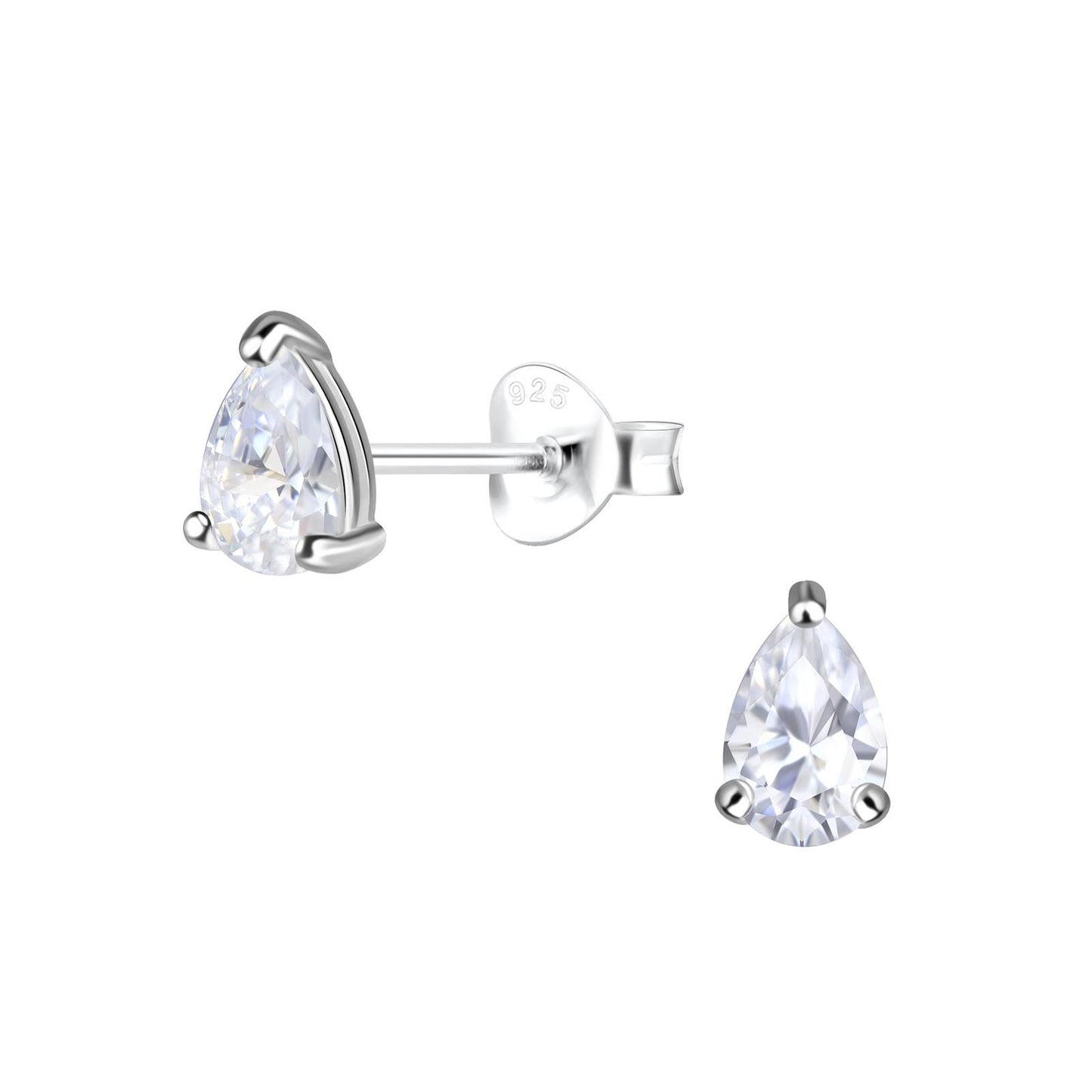 Kinder Ohrringe 4x6mm Zirkonia aus 925 Silber
