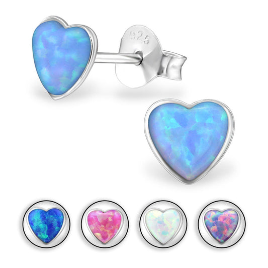 Mädchen Ohrringe Herz aus 925 Silber