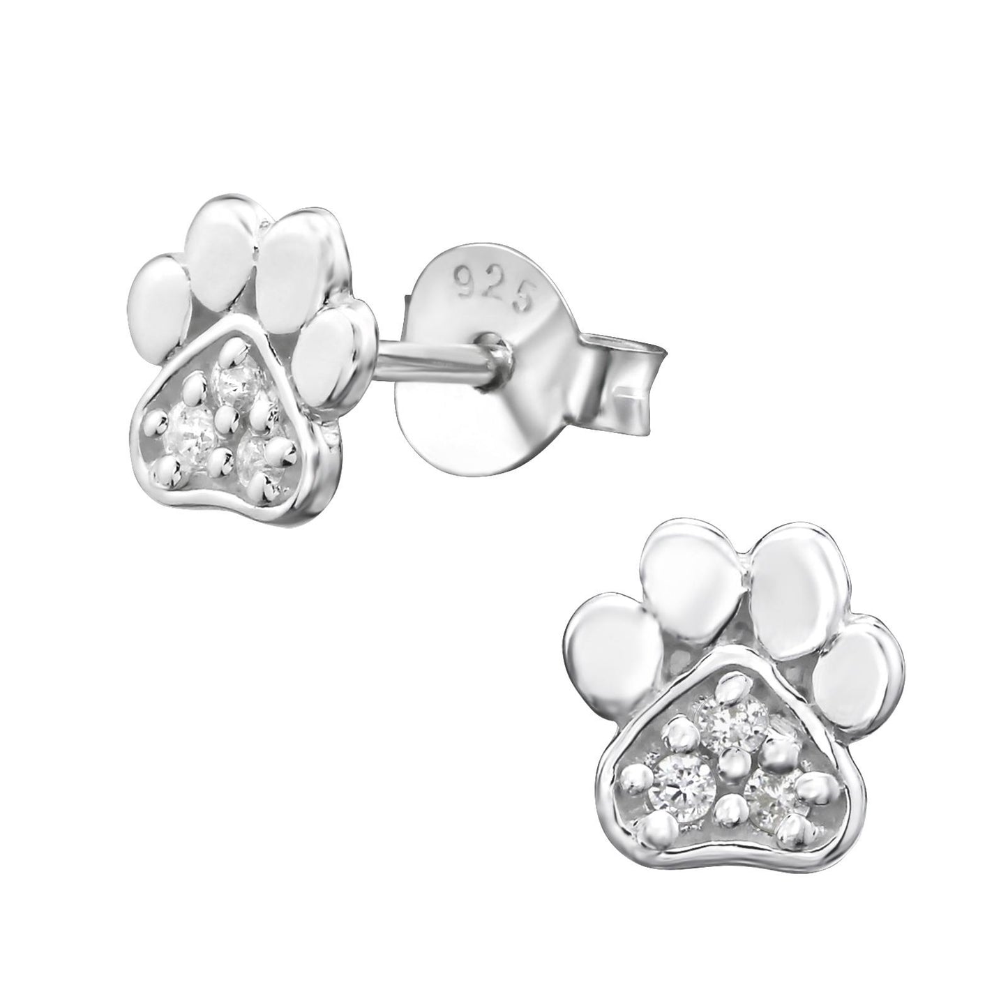 Kinder Ohrringe Pfoten aus 925 Silber