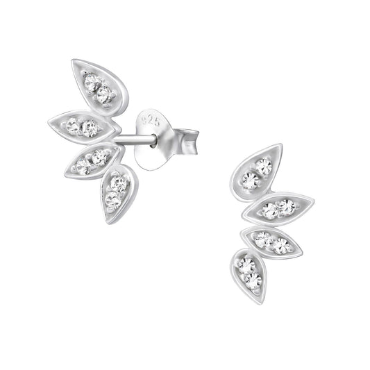 Kinder Ohrringe Blatt aus 925 Silber