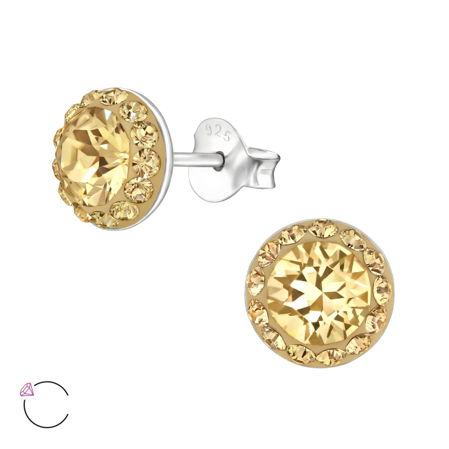 Kinder Ohrringe Zirkonia aus 925 Silber