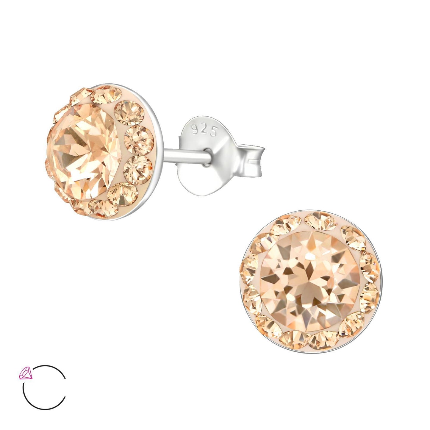 Kinder Ohrringe Zirkonia aus 925 Silber