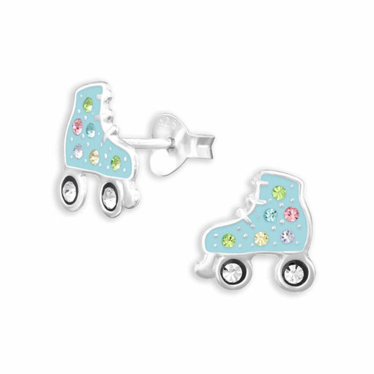 Kinder Ohrstecker Rollschuhe aus 925 Silber
