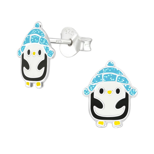 Kinder Ohrringe Pinguin aus 925 Silber