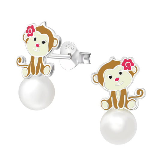 Kinder Ohrringe Affen aus 925 Silber