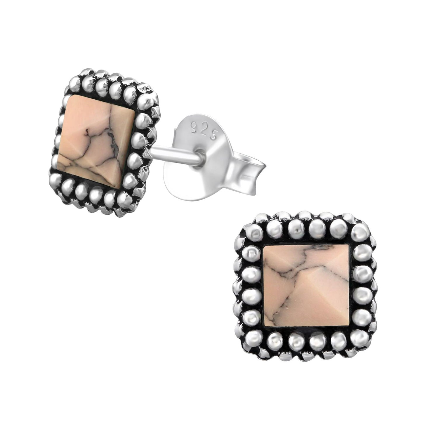 Kinder Ohrringe Quadrat aus 925 Silber