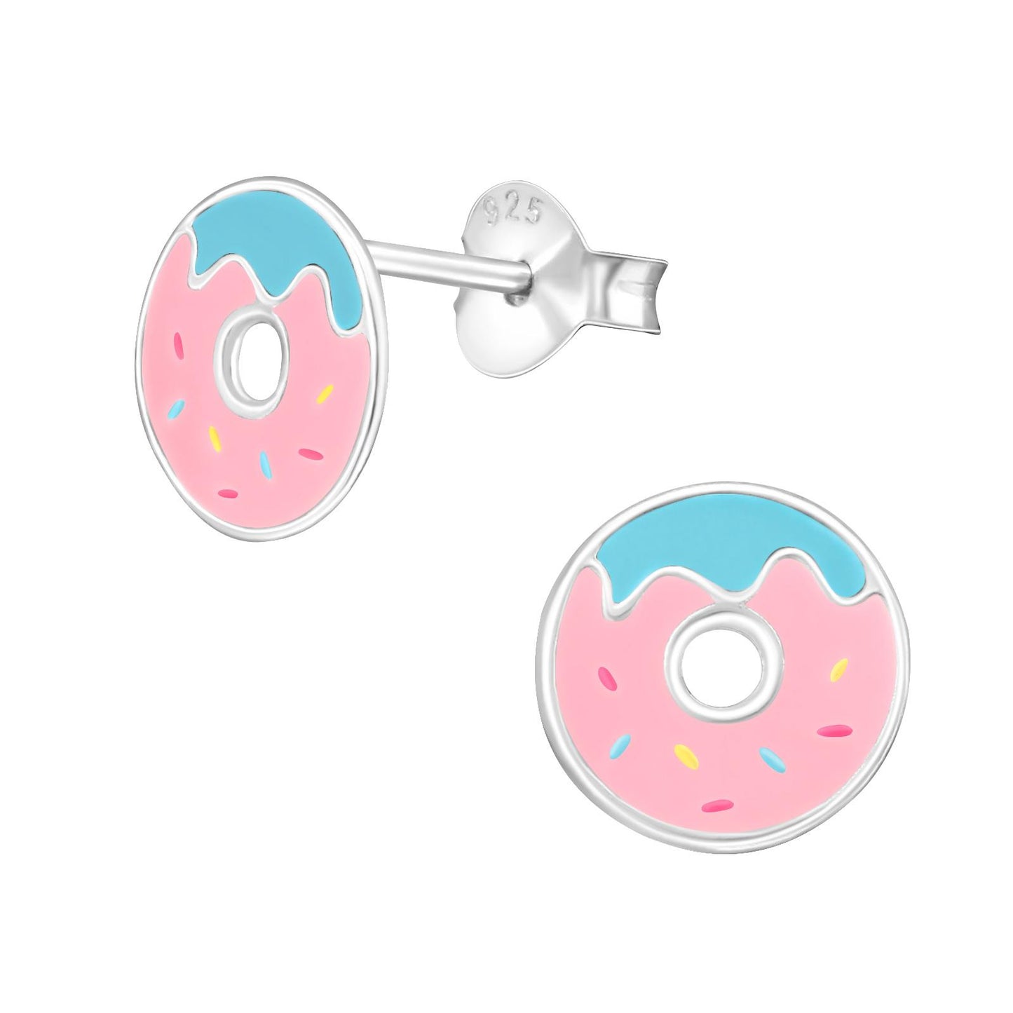 Kinder Ohrringe Donut aus 925 Silber