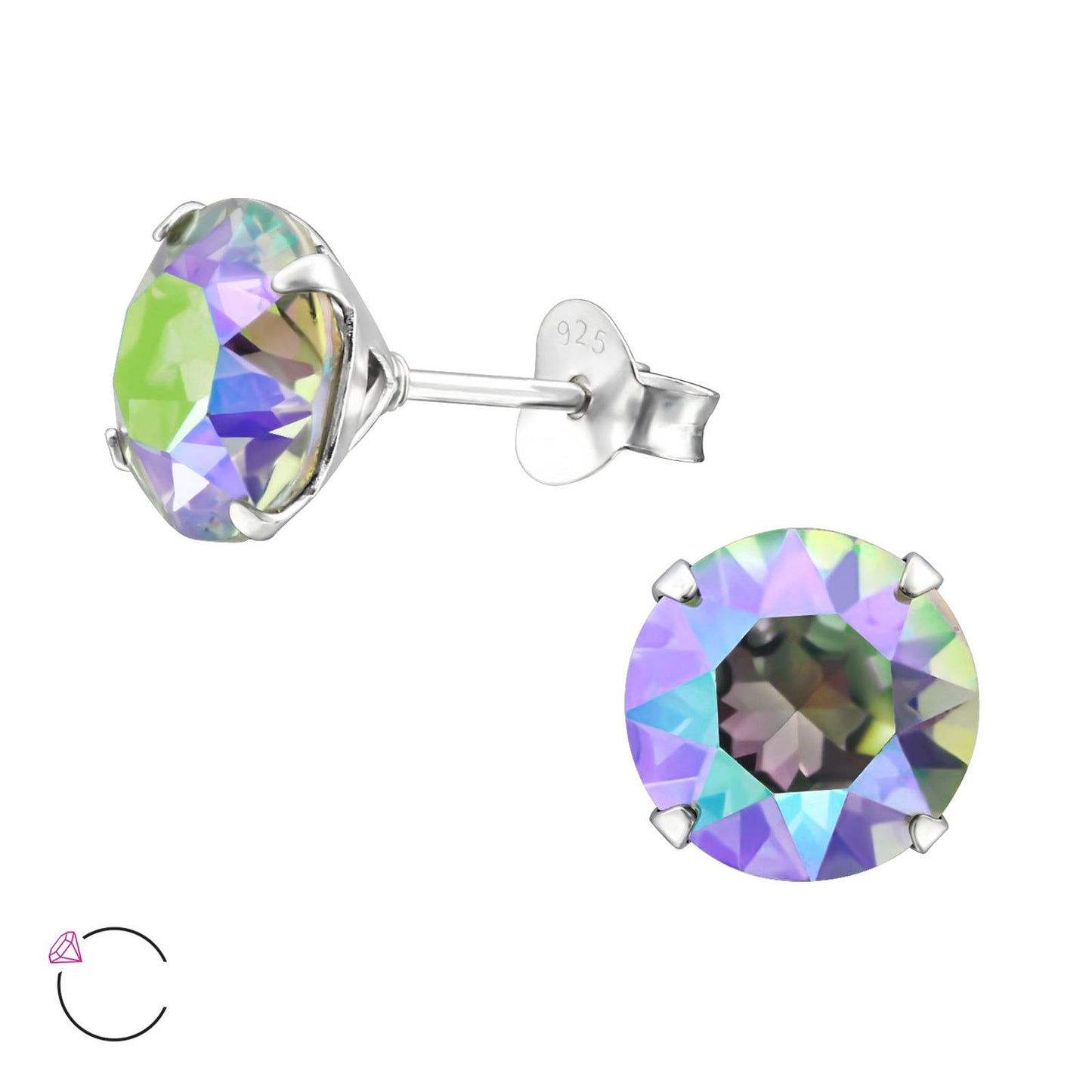 Kinder Ohrringe Glitzer aus 925 Silber