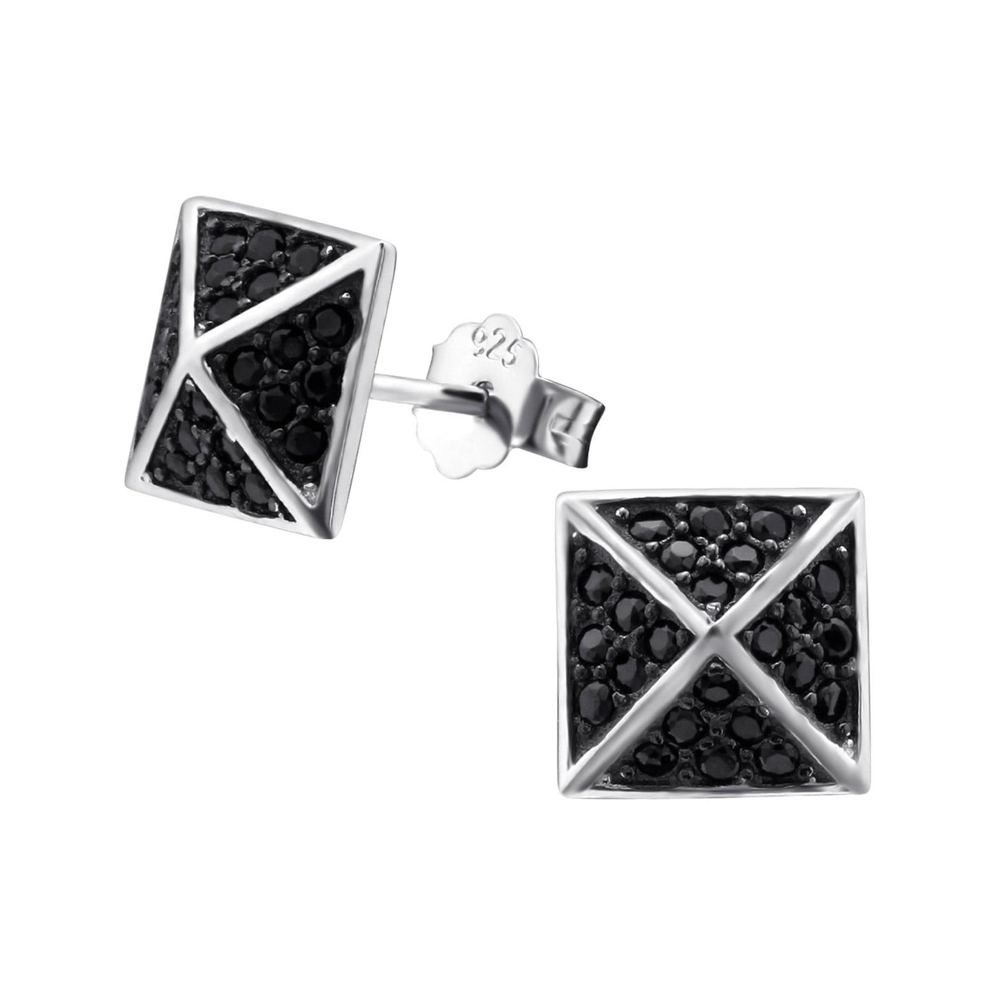 Kinder Ohrringe Quadrat aus 925 Silber