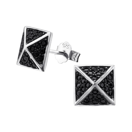 Kinder Ohrringe Quadrat aus 925 Silber