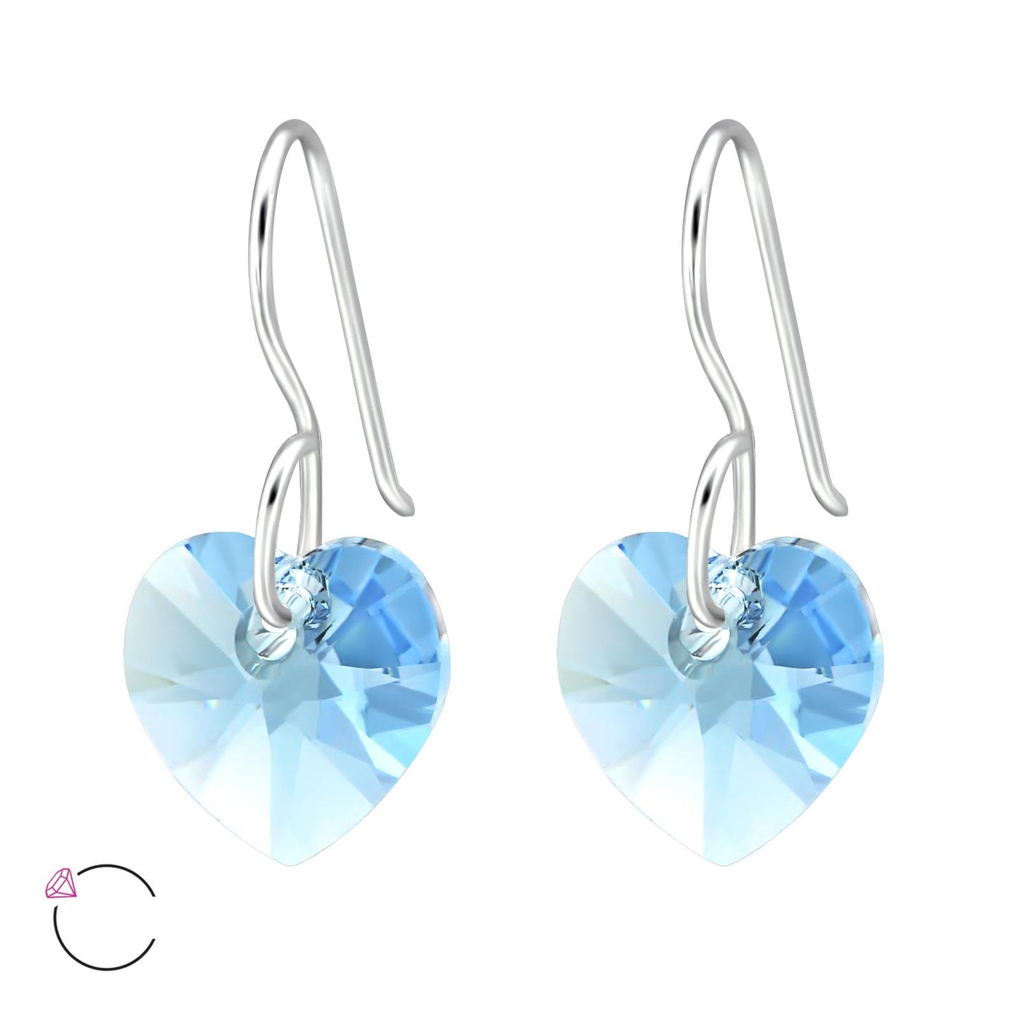 Mädchen Ohrringe Herz aus 925 Silber