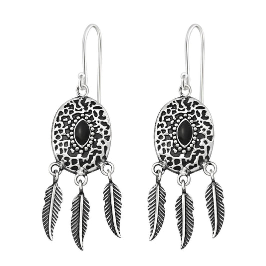 Kinder Ohrringe Feder aus 925 Silber