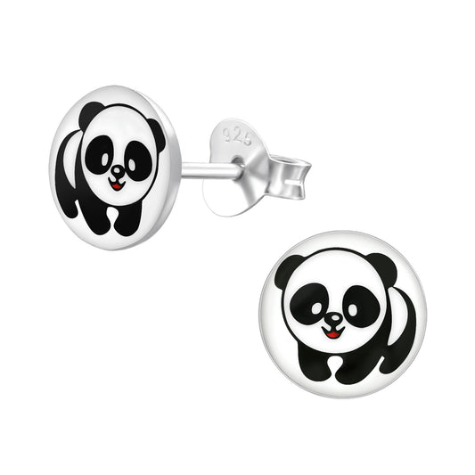 Kinder Ohrringe Panda aus 925 Silber