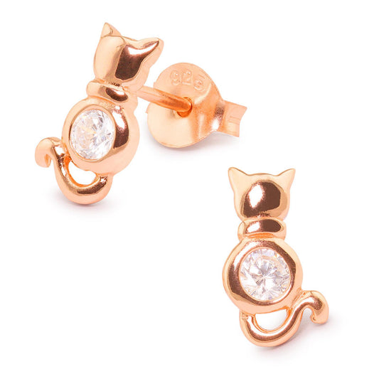 Mädchen Ohrringe Katzen aus 925 Silber