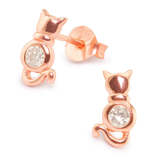 Mädchen Ohrringe Katzen aus 925 Silber