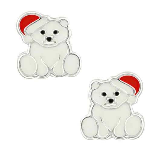 Kinder Ohrringe Polarbär aus 925 Silber