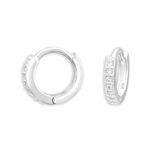 Kinder Creolen Huggie Zirkonia aus 925 Silber