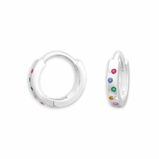 Kinder Creolen Zirkonia aus 925 Silber