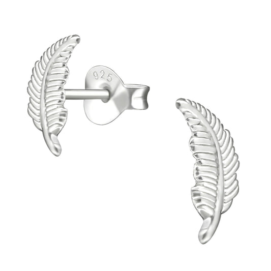 Kinder Ohrringe Feder aus 925 Silber