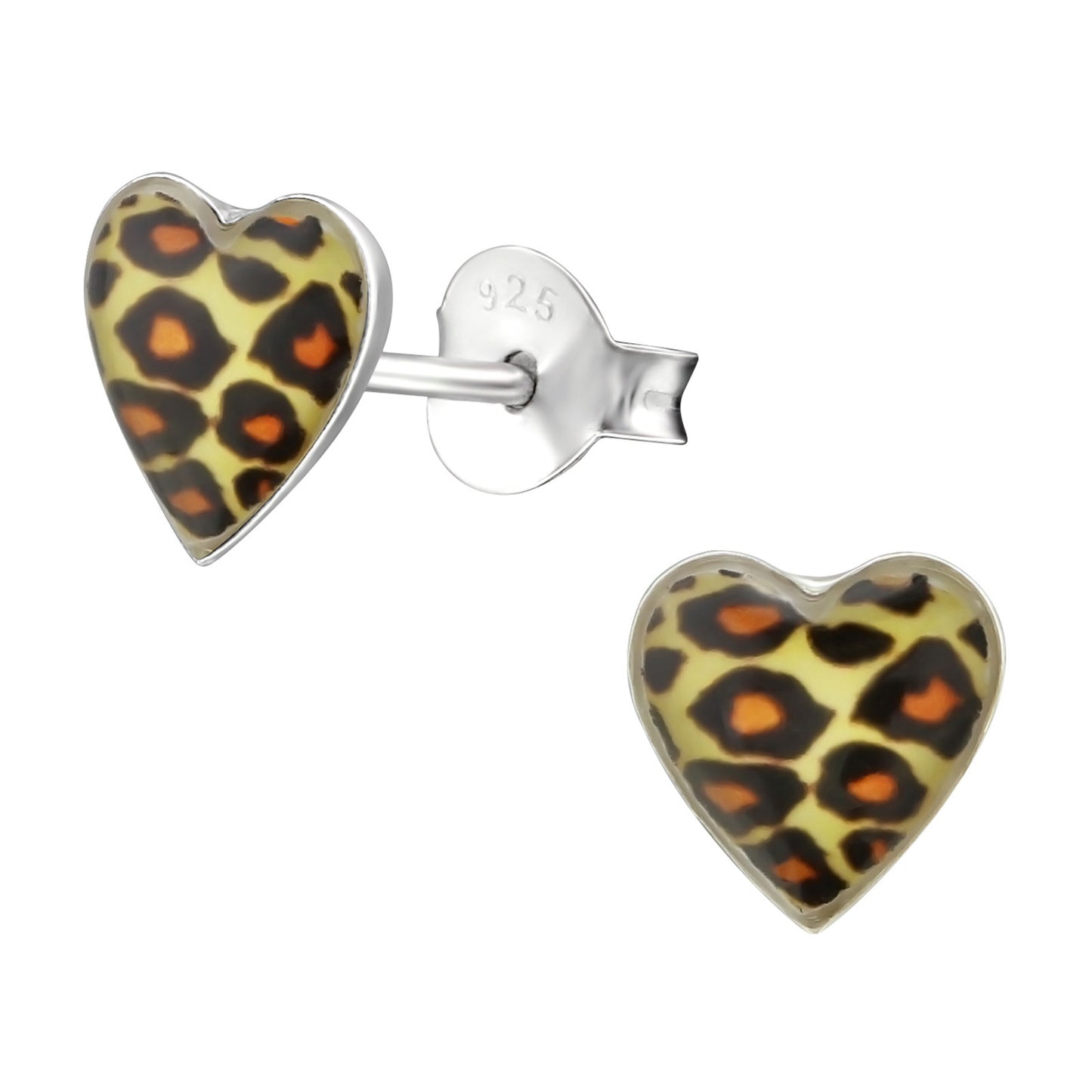 Mädchen Ohrringe Leoparden Herz aus 925 Silber