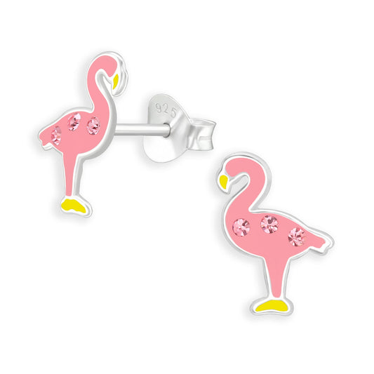 Kinder Ohrringe Flamingo aus 925 Silber