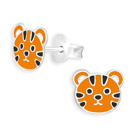 Kinder Ohrringe Tiger aus 925 Silber