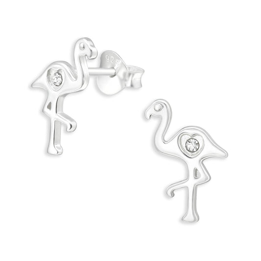 Kinder Ohrringe Flamingo aus 925 Silber