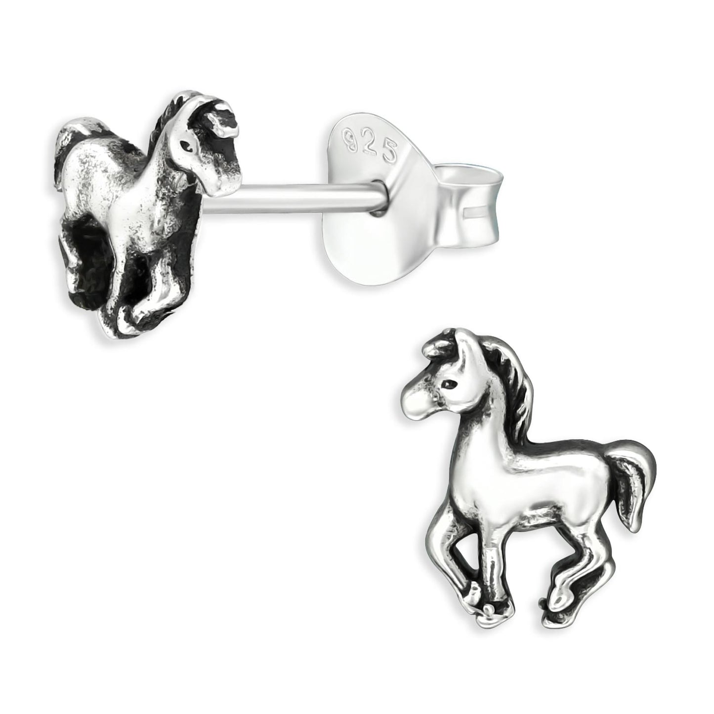 Girls' horse earrings made of 925 silver