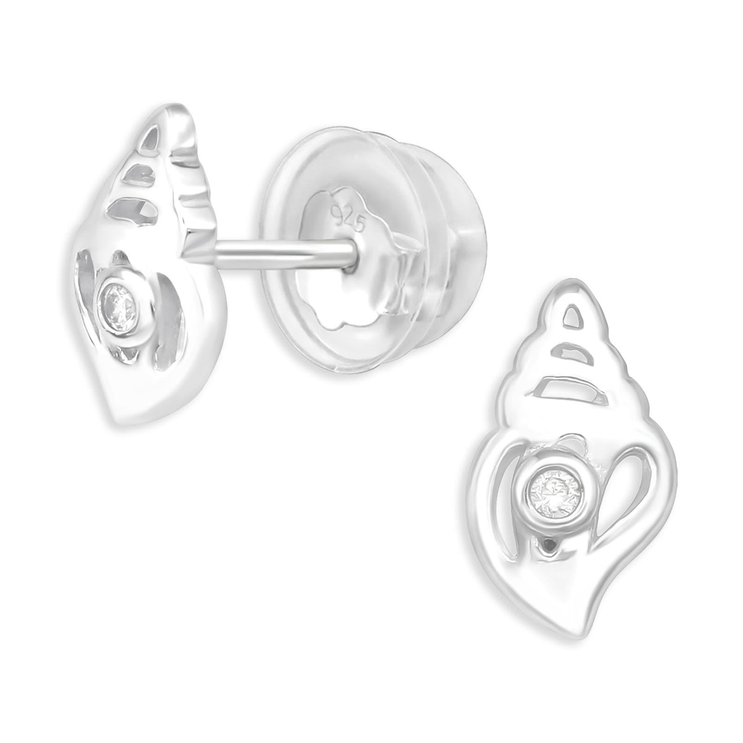 Kinder Ohrringe Muschel aus 925 Silber
