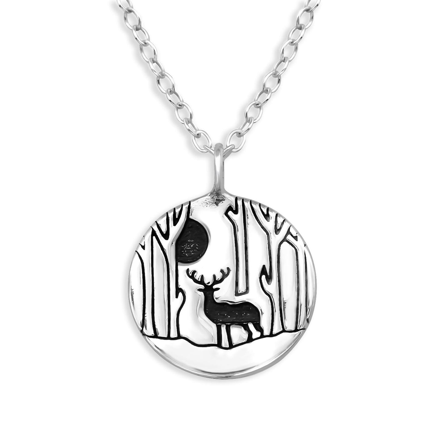 Kinder Halskette Hirsch aus 925 Silber