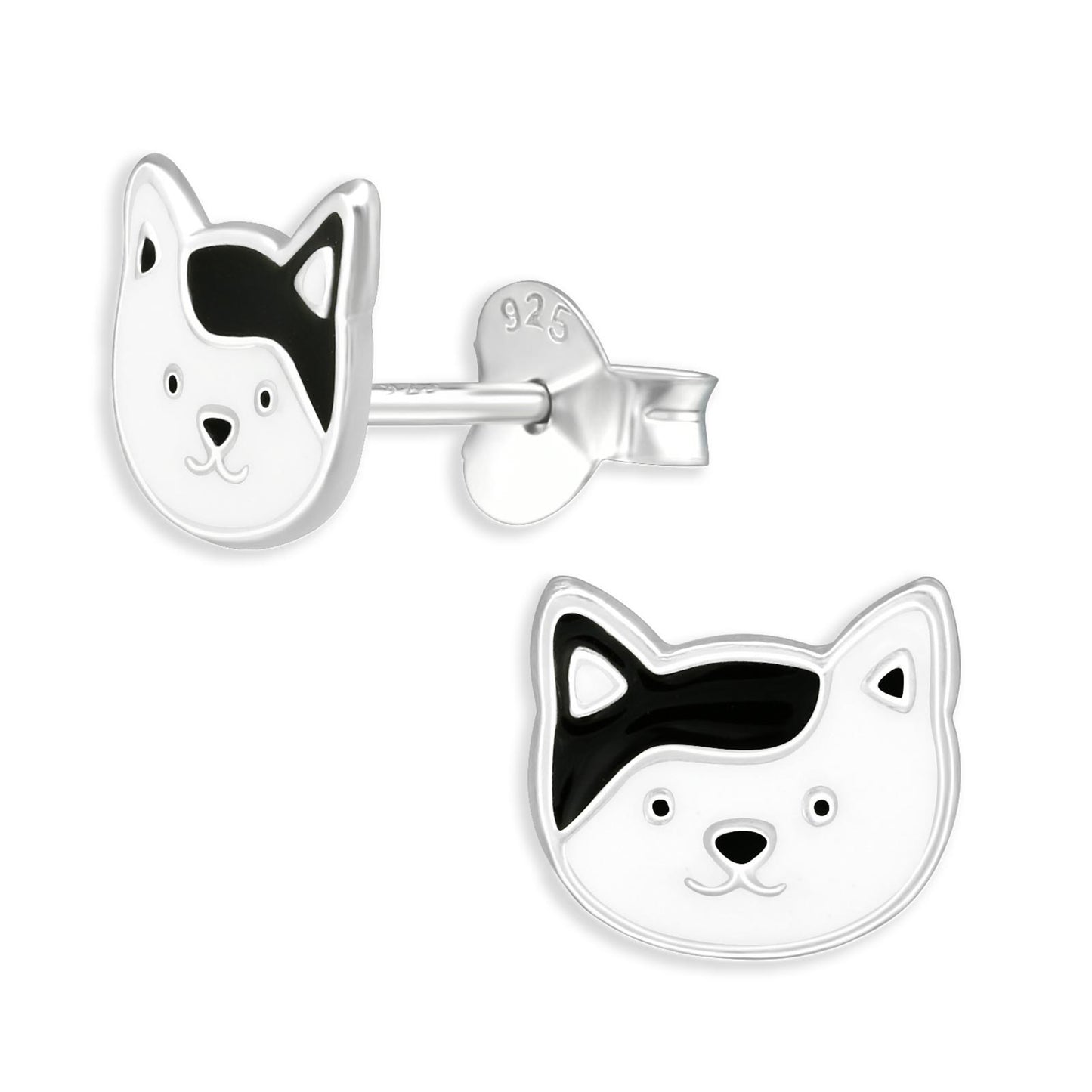 Mädchen Ohrstecker Katzen aus 925 Silber