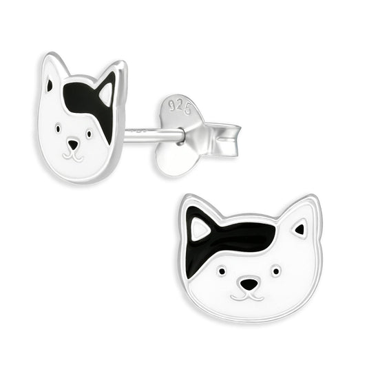 Mädchen Ohrstecker Katzen aus 925 Silber