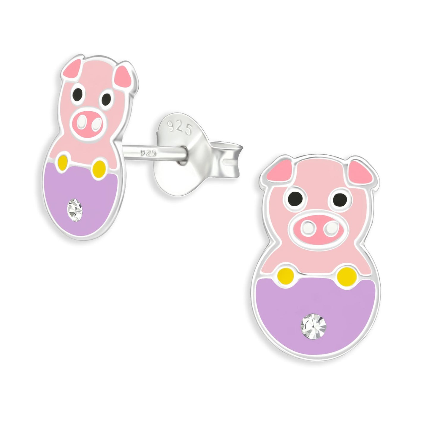 Kinder Ohrringe Schweinchen aus 925 Silber