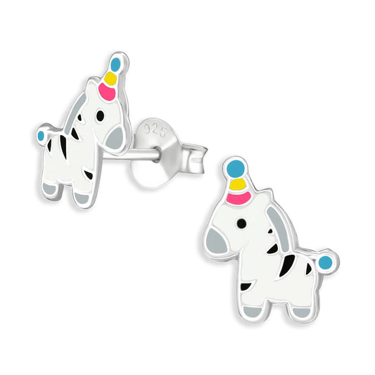 Kinder Ohrringe Zebra aus 925 Silber
