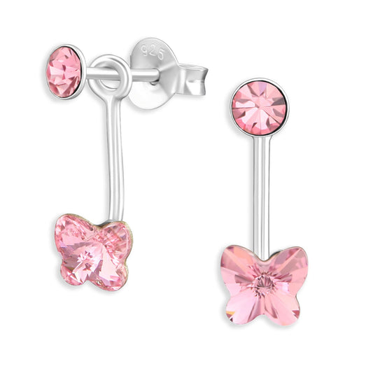 Mädchen Ohrringe Schmetterling Doppel aus 925 Silber