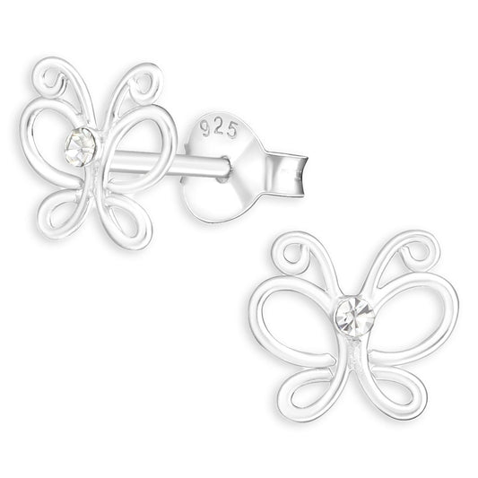 Mädchen Ohrringe Schmetterling aus 925 Silber