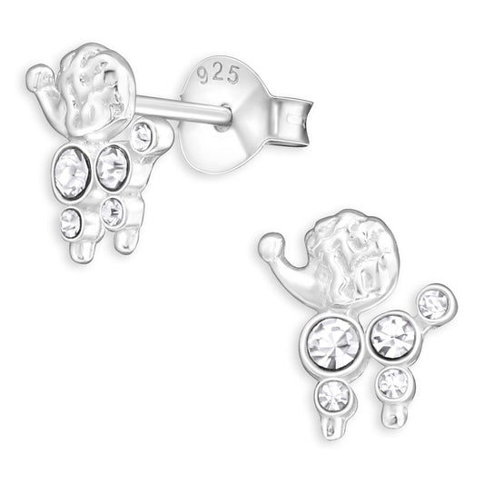 Kinder Ohrringe Pudel aus 925 Silber