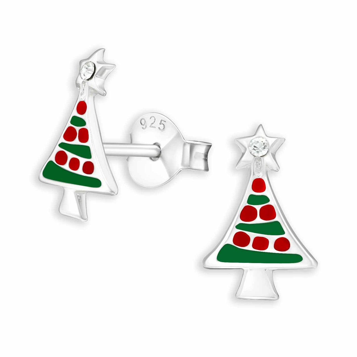 Kinder Ohrringe Weihnachtsbaum aus 925 Silber