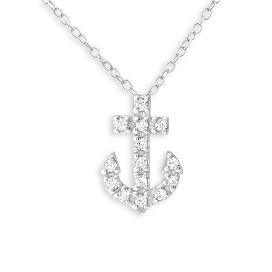 Kinderketting met anker van 925 zilver.