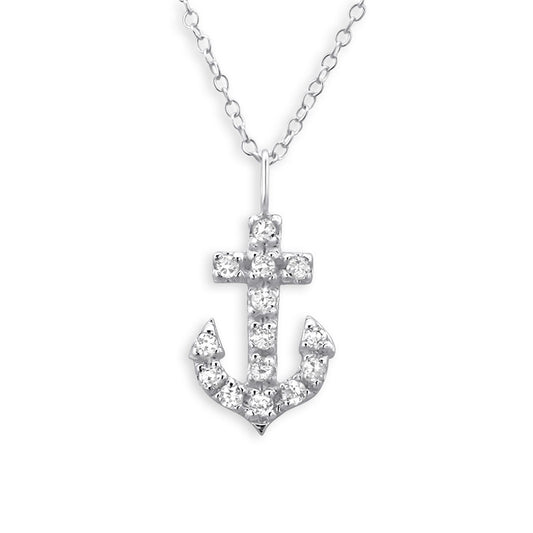Kinderketting met anker van 925 zilver.