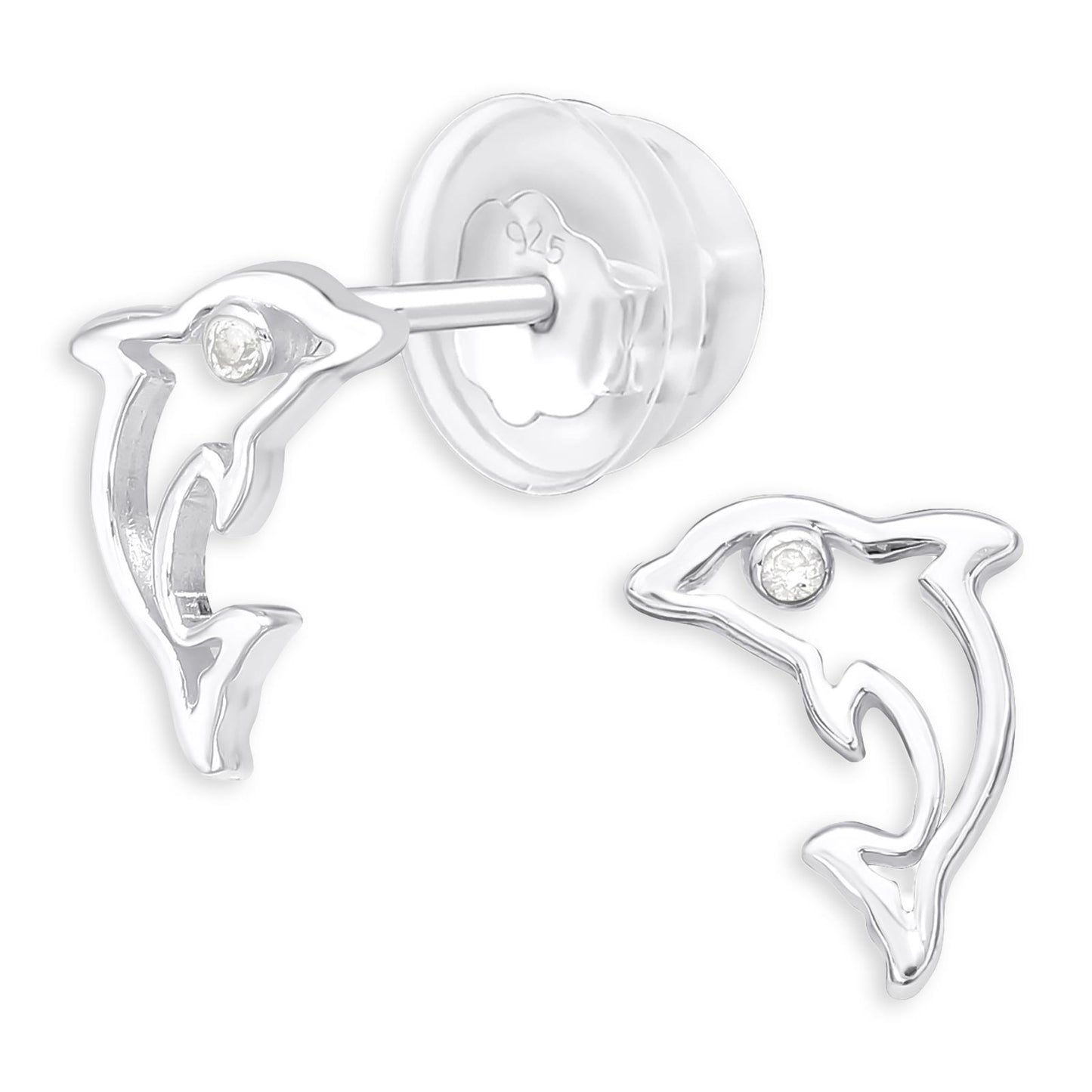 Kinder Ohrringe Delfin aus 925 Silber