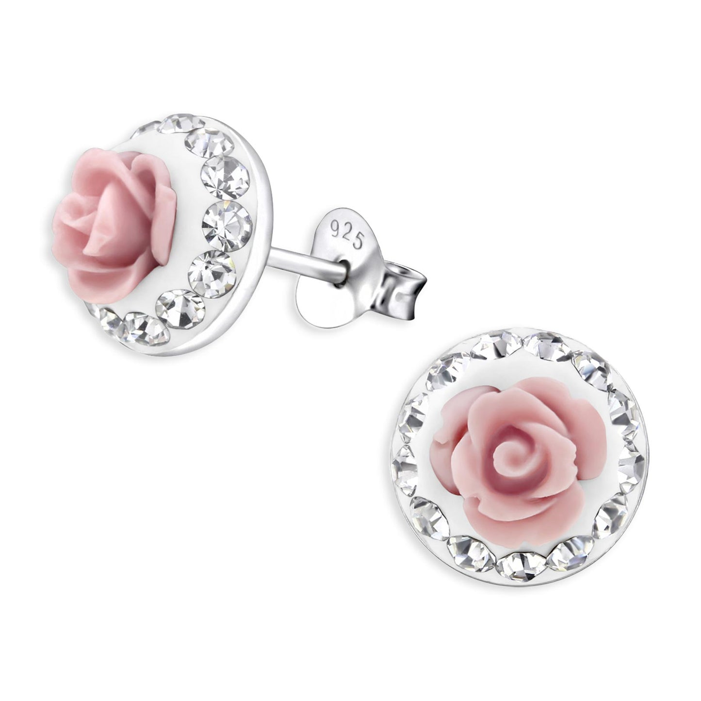 Mädchen Ohrringe Rosen aus 925 Silber