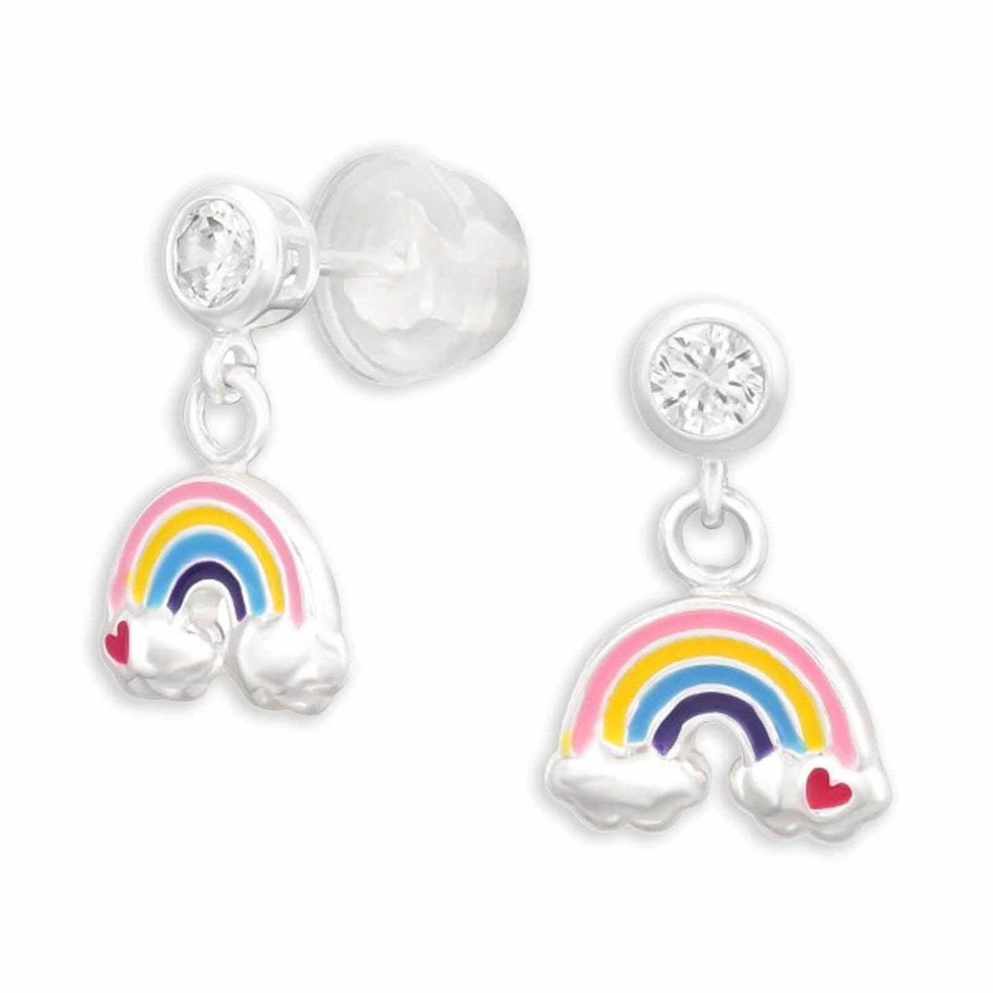 Kinder Ohrringe Regenbogen aus 925 Silber