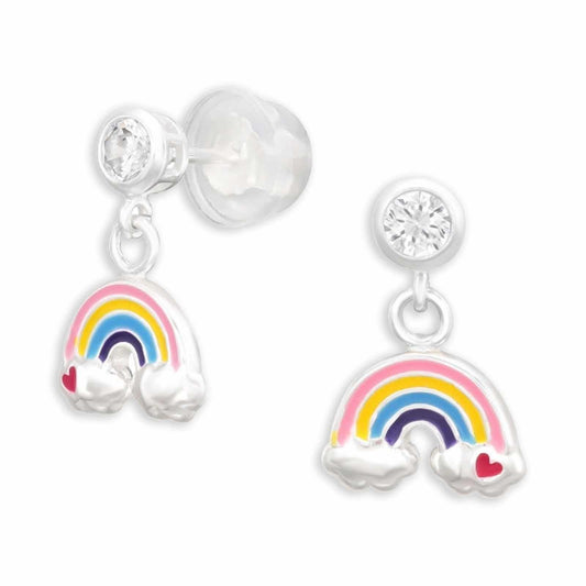 Kinder Ohrringe Regenbogen aus 925 Silber