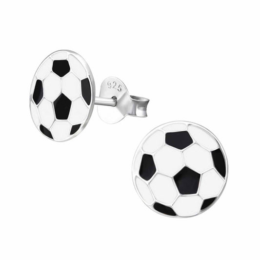 Jungen Ohrringe Fussball aus 925 Silber