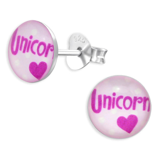 Kinder Ohrringe Unicorn aus 925 Silber