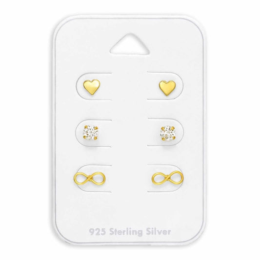 Kinder Ohrstecker-Set Unendliche Liebe aus 925 Silber